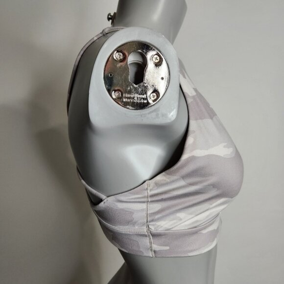 Athleta Solace Printed White Camo Sports Bra Size M - Picture 3 of 14